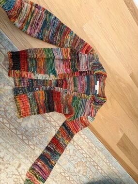 Veronica Beard Multicolor Striped Knit Cardigan